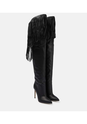 Paris Texas Fringed leather over-the-knee boots