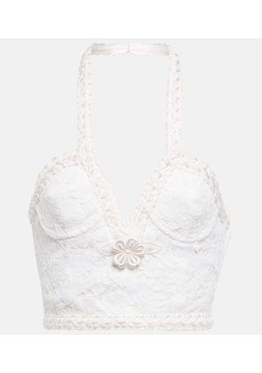 Alessandra Rich Lace bustier halter top