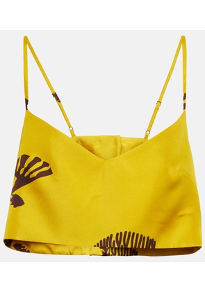 Asceno Ezra silk crop top