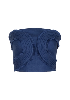 Andres Otalora Tan Calida Embroidered Linen Top - Moda Operandi