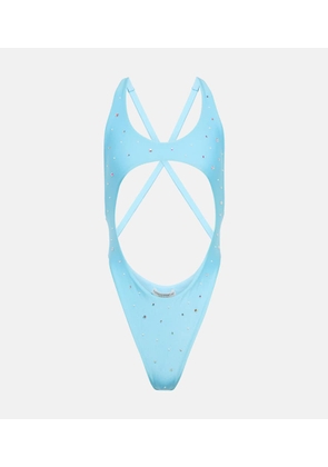 Alessandra Rich Embellished cutout swimsuit