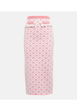 Alessandra Rich Checked jacquard midi skirt