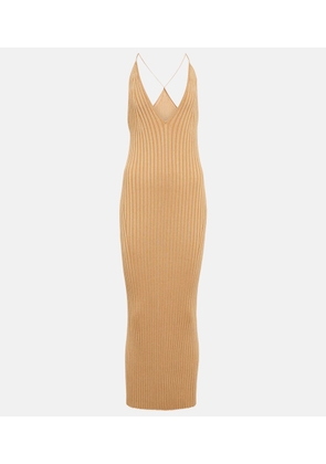 Galvan Rhea rib-knit halterneck midi dress