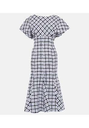 Carolina Herrera Houndstooth tweed midi dress
