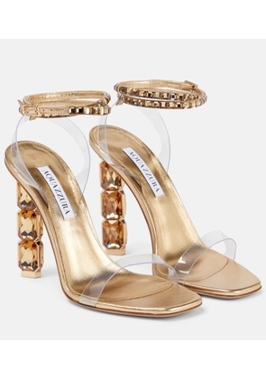 Aquazzura Aura Plexi 105 embellished sandals