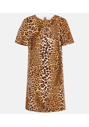 Carolina Herrera Leopard-print cotton-blend minidress