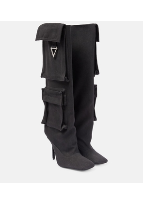 The Attico Sienna canvas knee-high boots