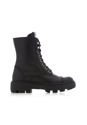 Miu Miu Leather Combat Boots - Moda Operandi