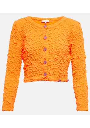 LoveShackFancy Senina crinkled cropped cardigan