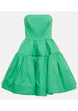 Oscar de la Renta Strapless cotton minidress