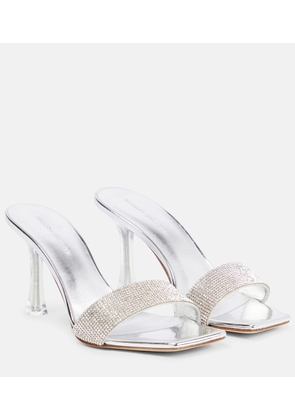 Magda Butrym Embellished leather-trimmed PVC mules