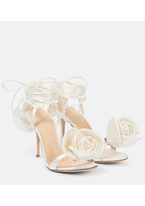 Magda Butrym Floral-applique satin sandals