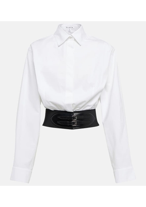 Alaia Belted cotton poplin shirt