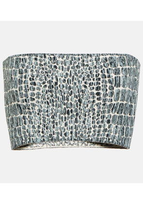Alaia Croc-effect bandeau top