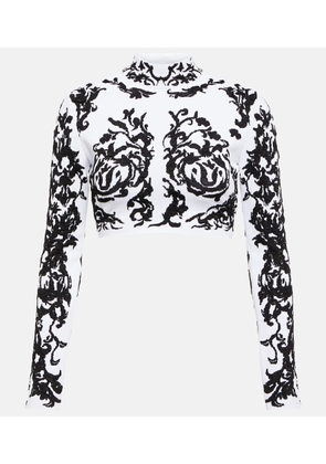 Alaia Calligraphy jacquard crop top