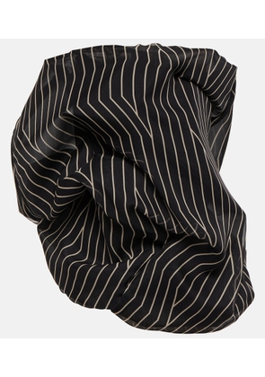 Rick Owens Striped strapless silk top