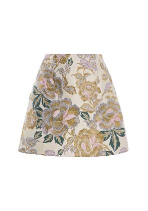 Carolina Herrera Floral-Jacquard Mini Skirt - Moda Operandi