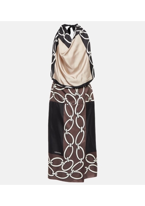 Valentino Printed silk midi dress