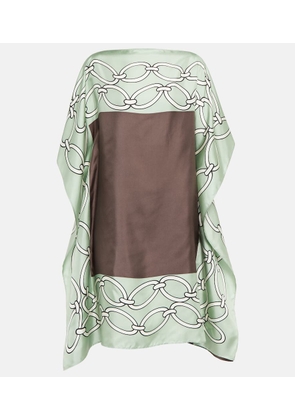 Valentino Chain-print silk kaftan dress