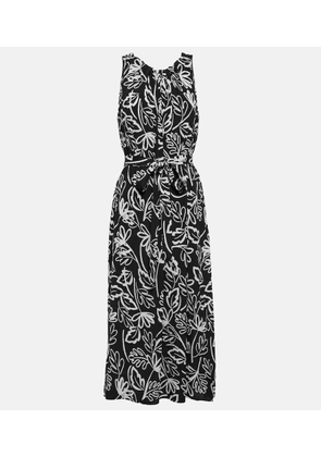 Velvet Printed crepe midi dress
