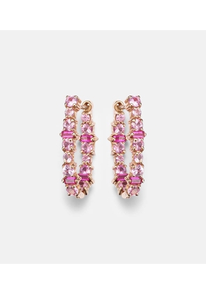Ileana Makri Rivulet 18kt rose gold hoop earrings with sapphires and rubies