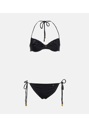 Tom Ford Logo ruched bikini