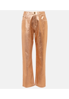 Tom Ford Metallic mid-rise boyfriend jeans
