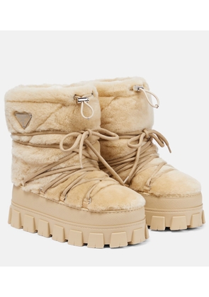 Prada Shearling and leather snow boots
