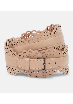 Alaia Laser-cut leather corset belt