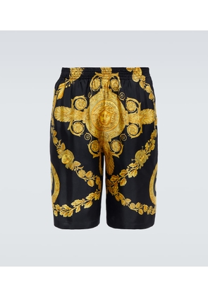 Versace Printed silk twill shorts