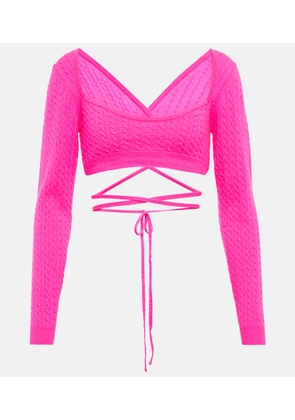 Patou Cropped wool and cashmere sweater