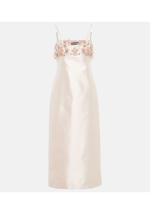 Miu Miu Embellished silk and wool midi dress