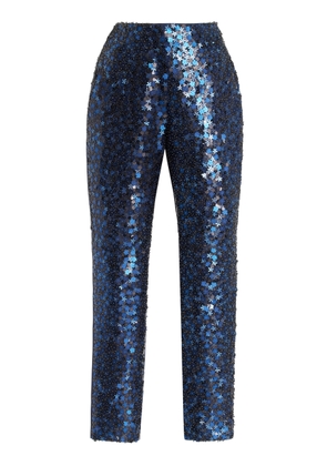 DELPOZO Sequined Satin Straight-Leg Pants - Moda Operandi