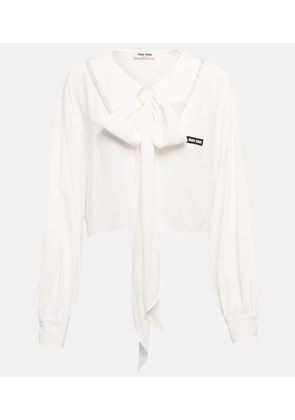Miu Miu Sable embroidered collar blouse
