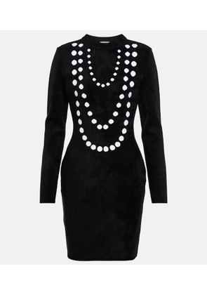 Alaia Jacquard wool-blend minidress