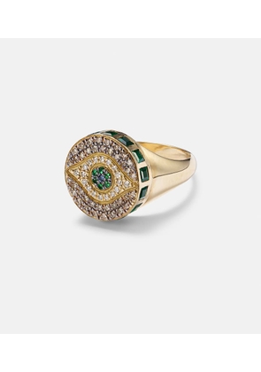 Ileana Makri Dawn Candy 18kt gold ring with diamonds and gemstones