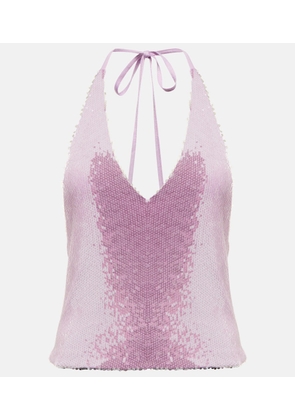 Rotate Sequined halterneck top