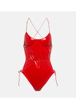 Oseree Glow latex lace swimsuit