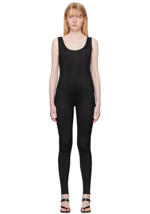 RECTO Black Stirrup Bodysuit