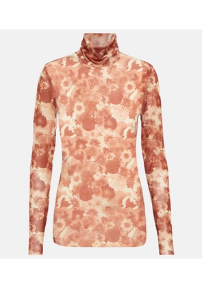 Ganni Floral turtleneck top