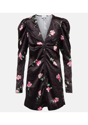 Ganni Floral satin minidress