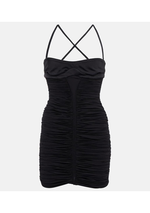 Mugler Crossover ruched minidress