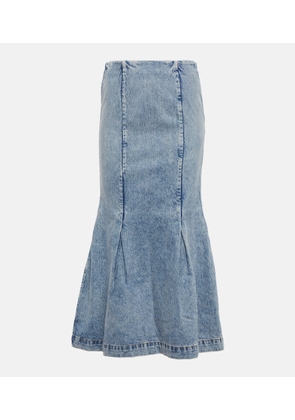 Khaite Levine seam-detail denim midi skirt