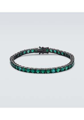 Shay Jewelry 18kt black gold tennis bracelet with emeralds