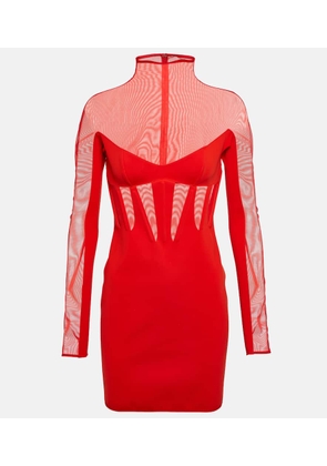 Mugler Tulle-trimmed minidress