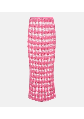 Anna Kosturova Rosette crochet cotton maxi skirt