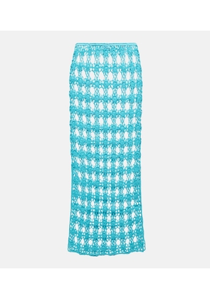 Anna Kosturova Rosette crochet cotton maxi skirt