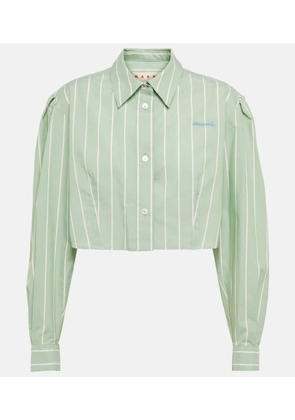 Marni Striped cropped cotton shirt