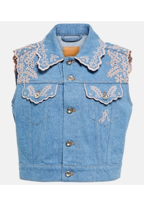 Rabanne Embroidered denim vest