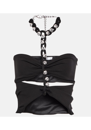 Area Chain-link embellished halter top